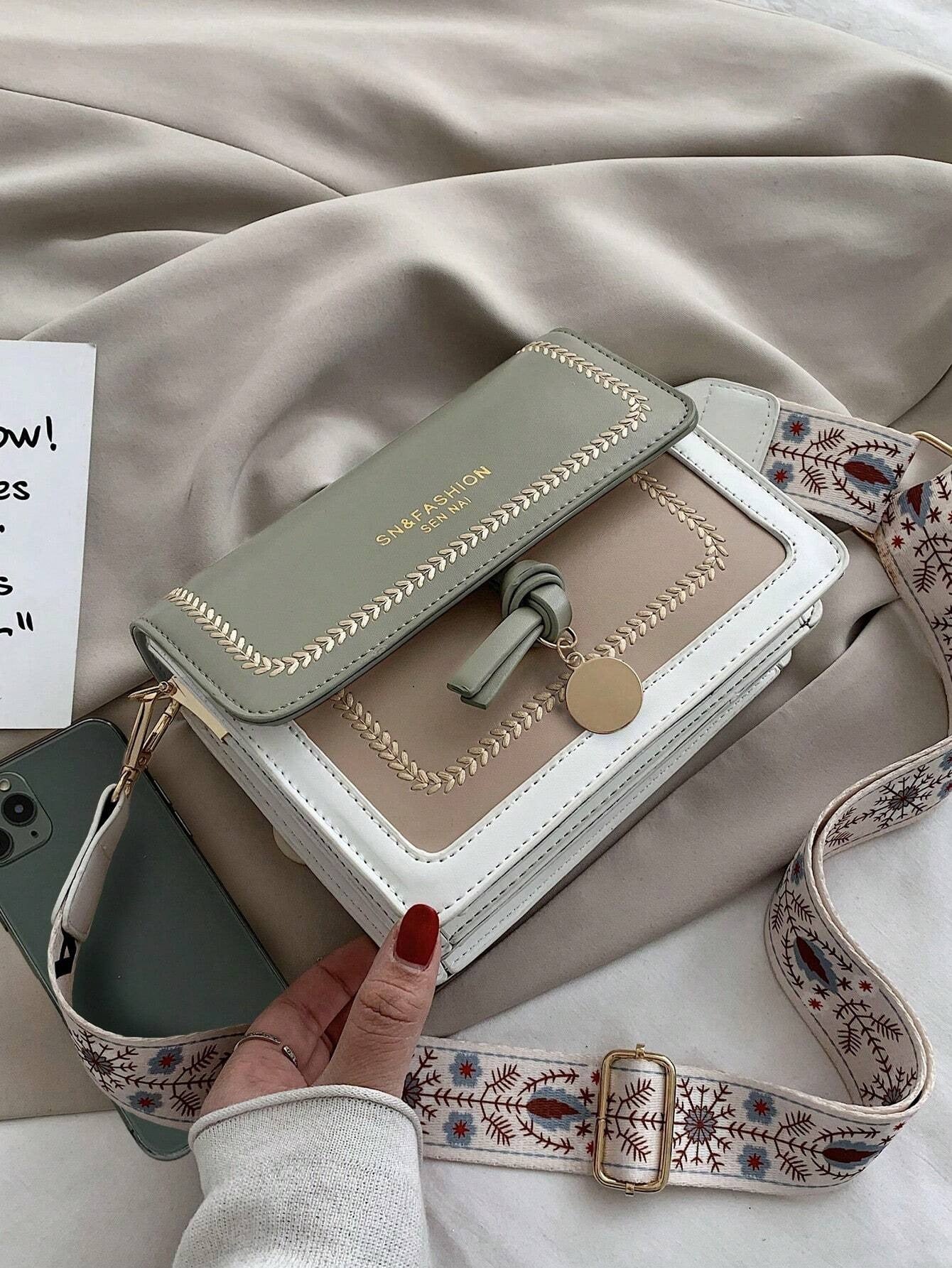 Mini Square Bag Colourblock Flap
