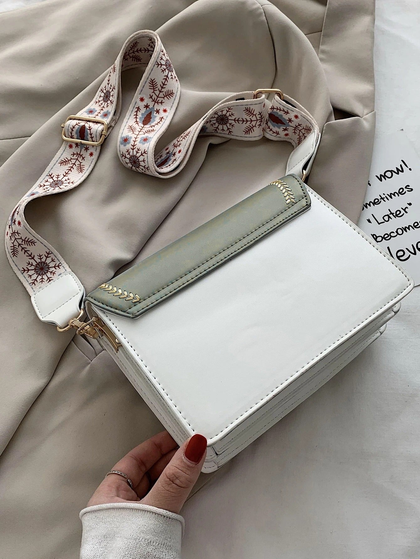 Mini Square Bag Colourblock Flap