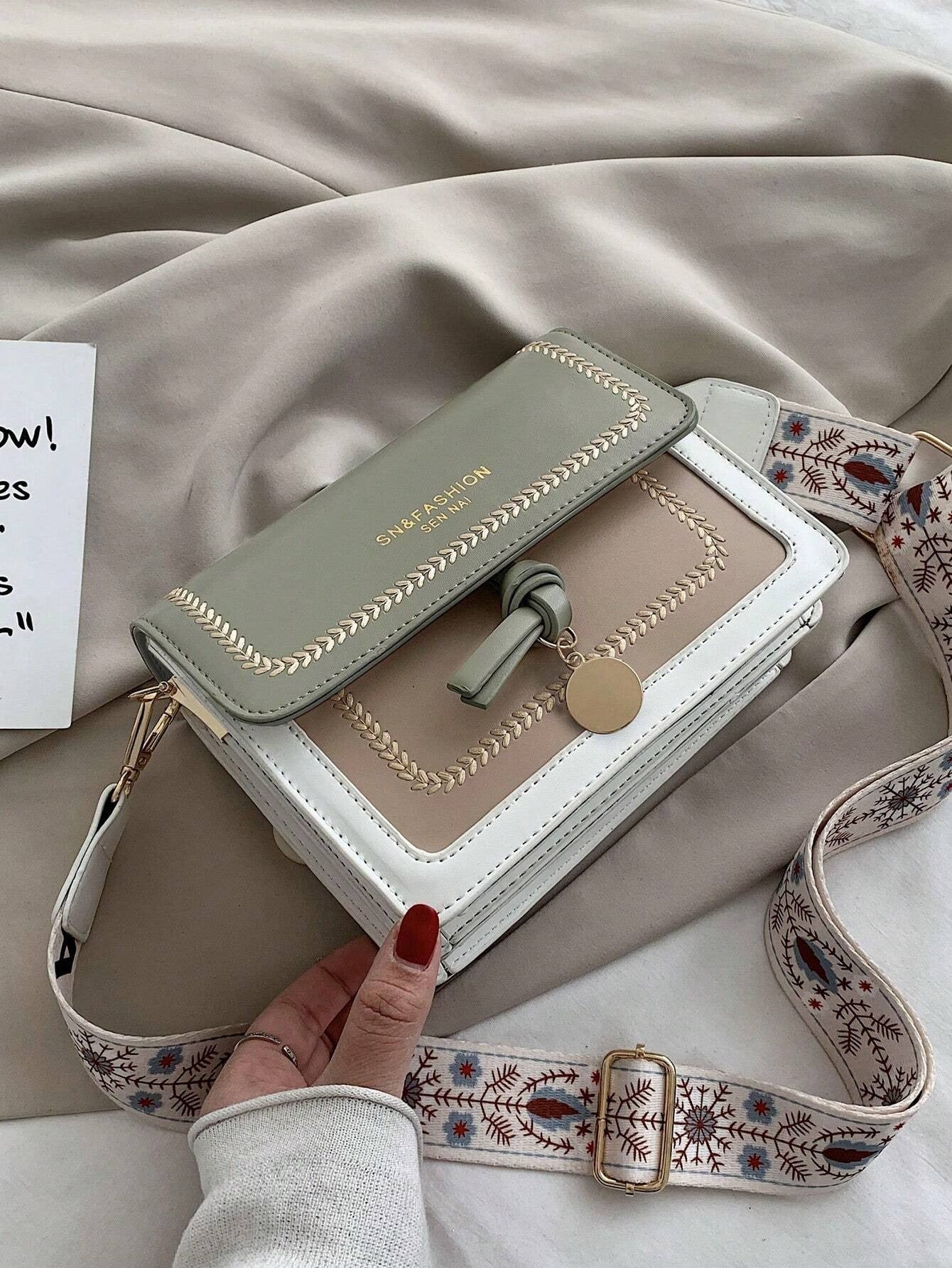 Mini Square Bag Colourblock Flap
