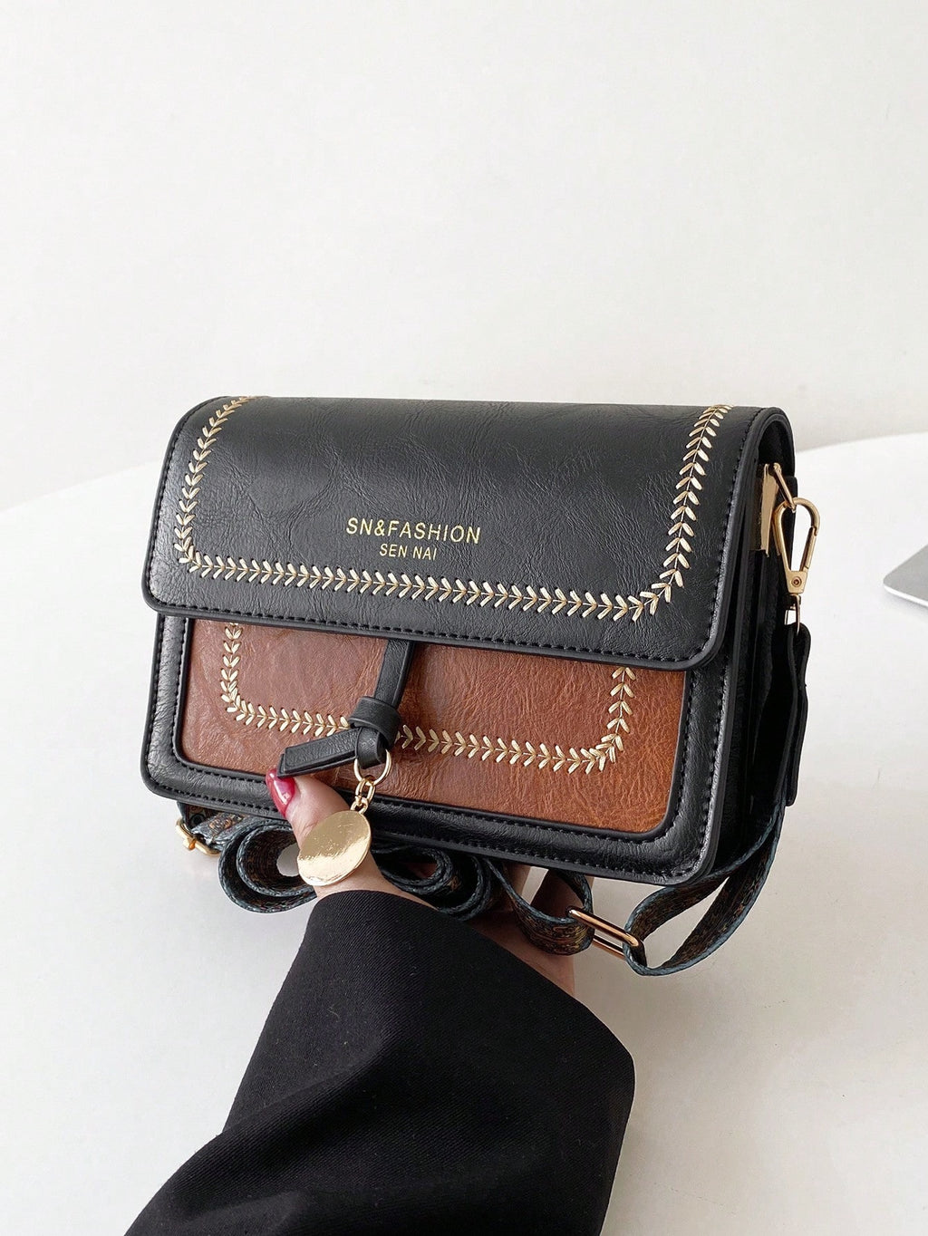 Mini Square Bag Colourblock Flap