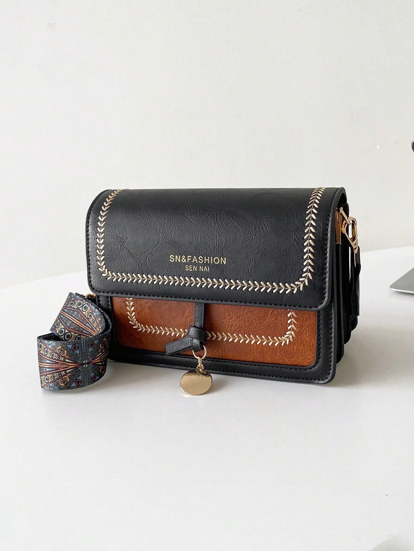 Mini Square Bag Colourblock Flap