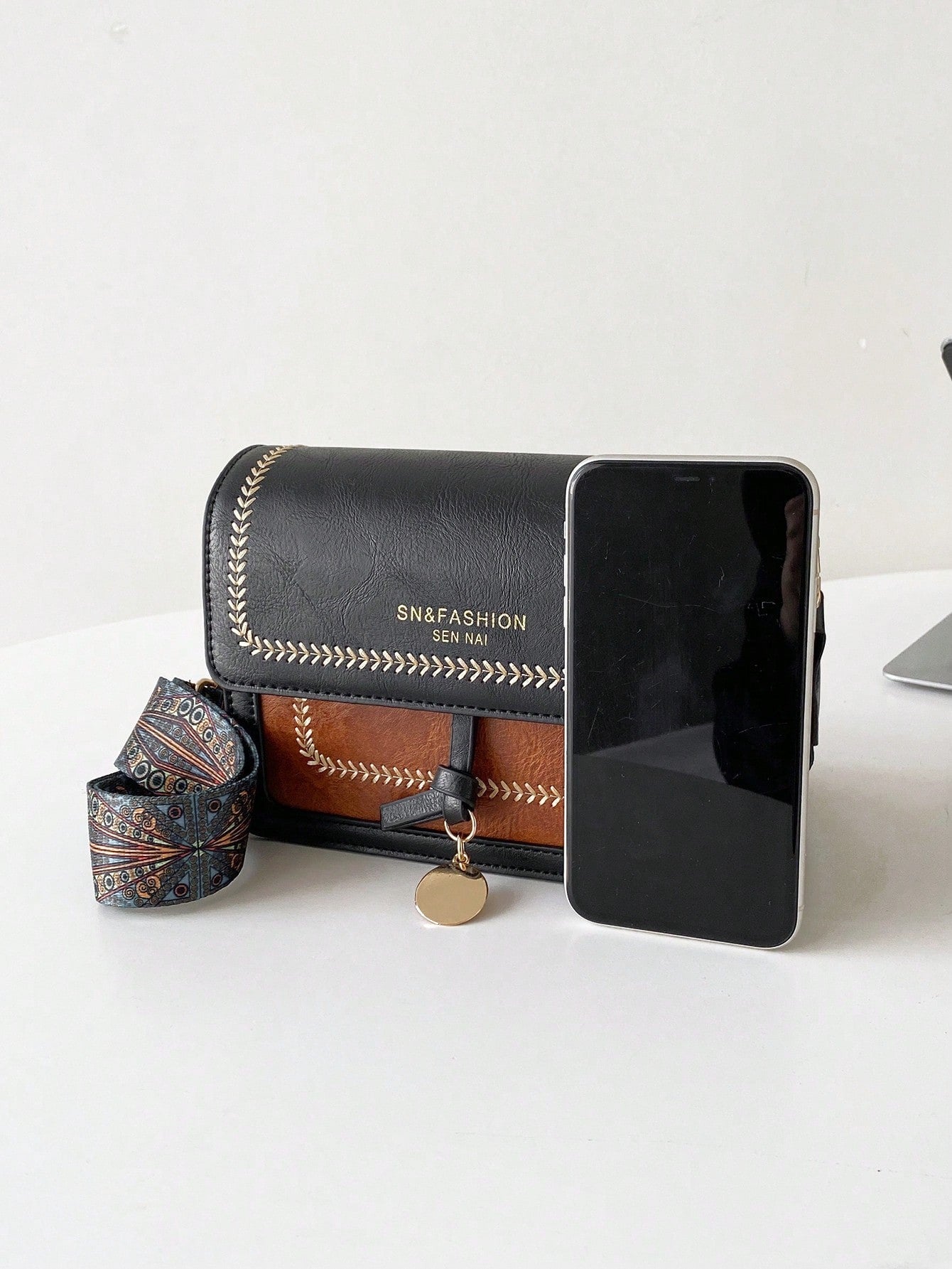 Mini Square Bag Colourblock Flap