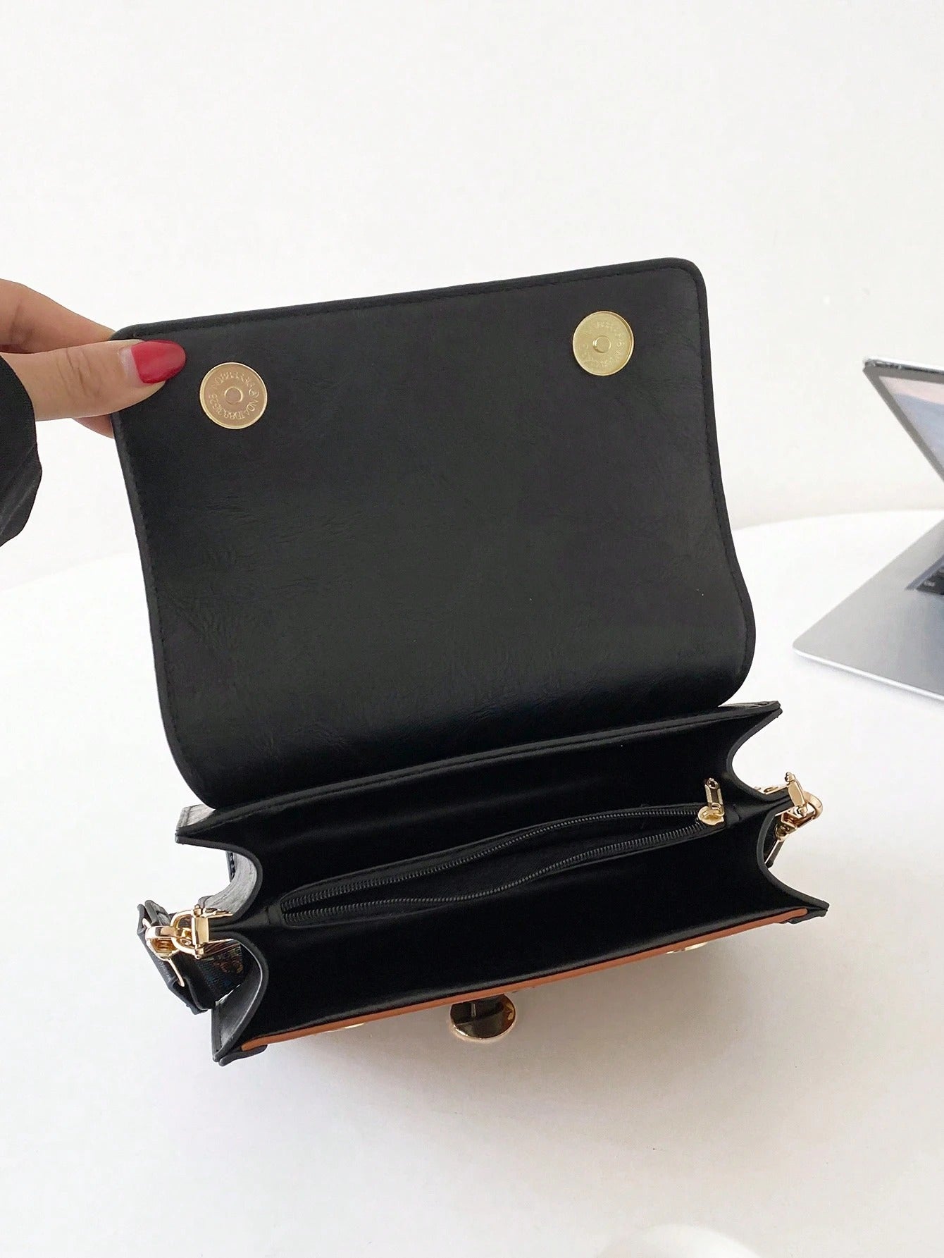 Mini Square Bag Colourblock Flap