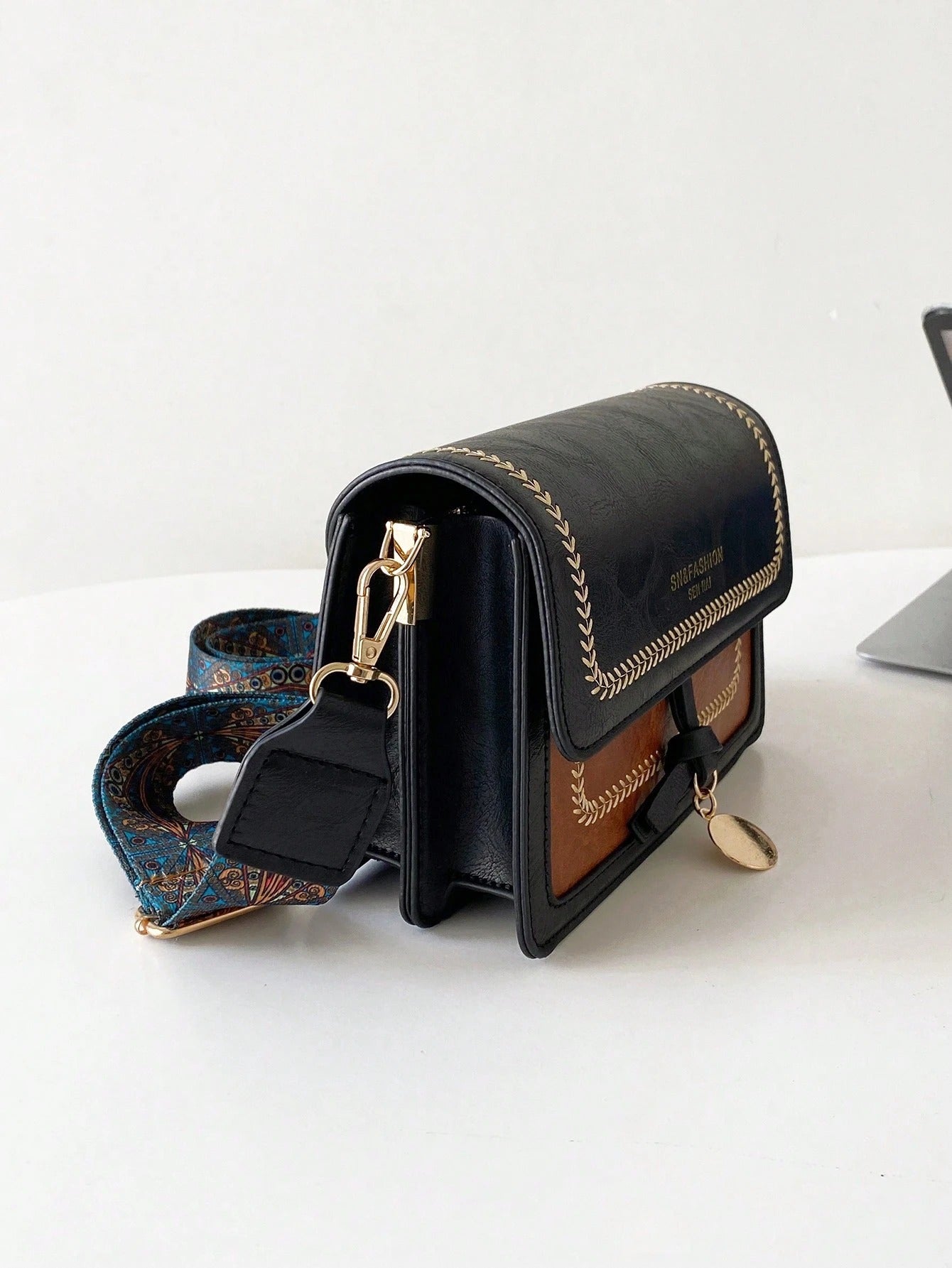 Mini Square Bag Colourblock Flap