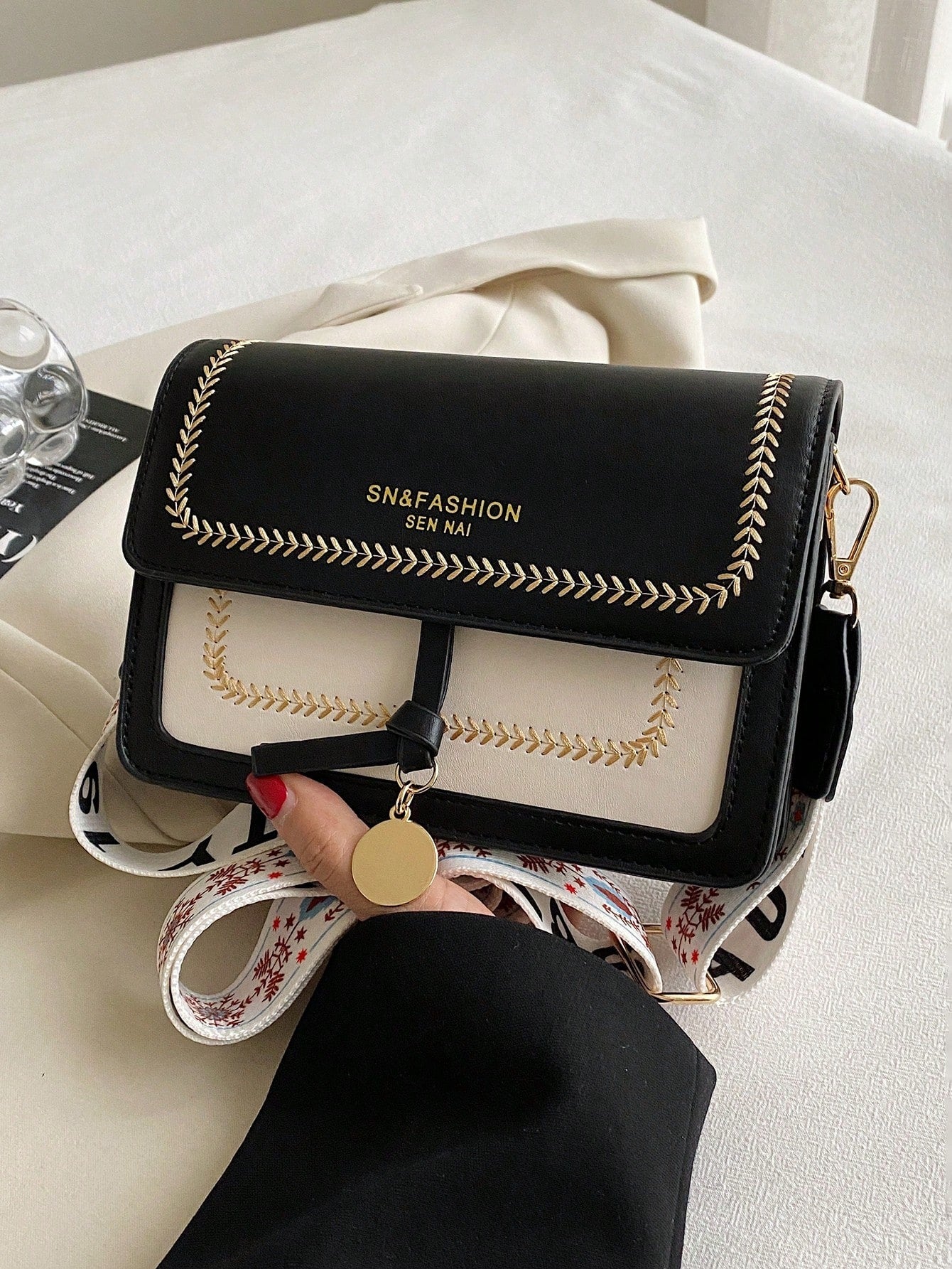 Mini Square Bag Colourblock Flap
