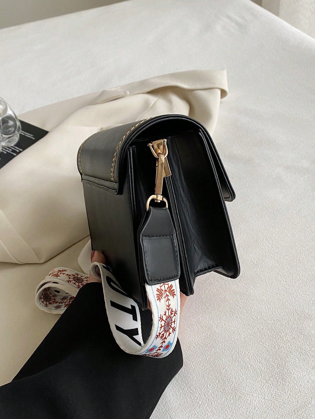 Mini Square Bag Colourblock Flap