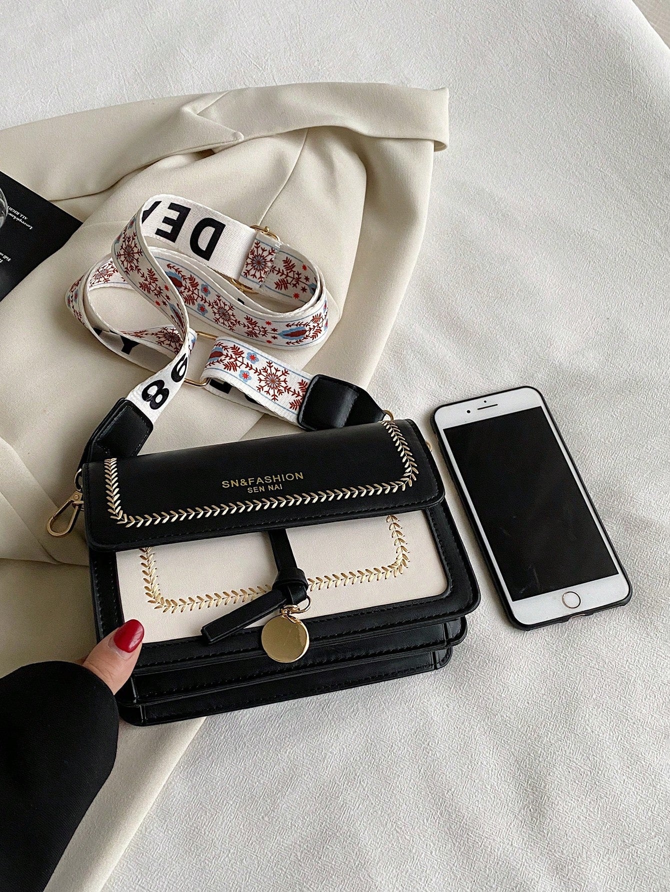 Mini Square Bag Colourblock Flap