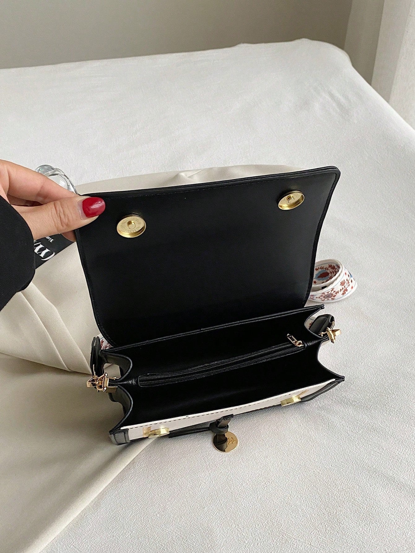 Mini Square Bag Colourblock Flap