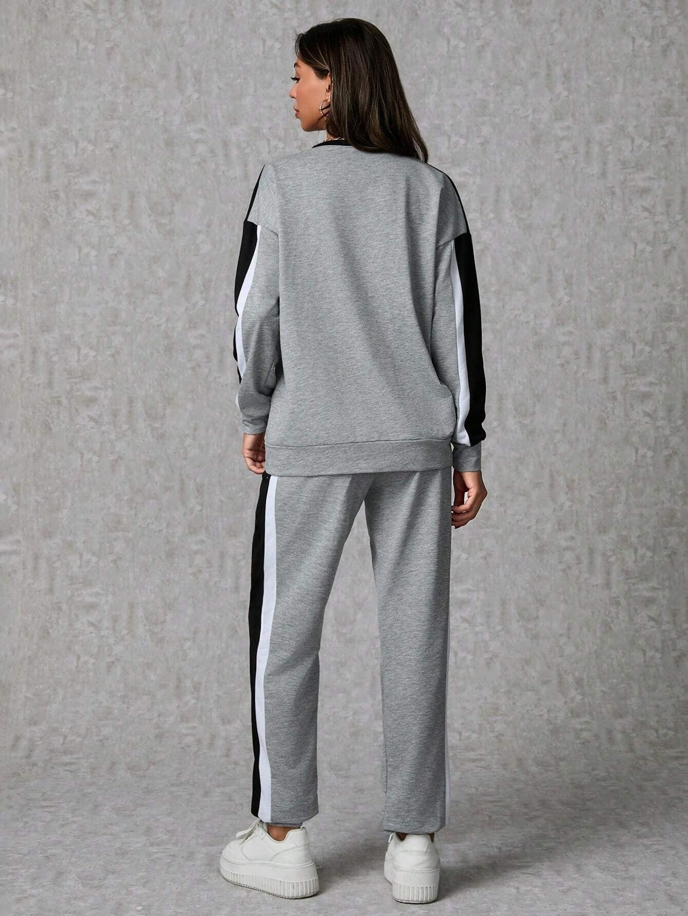 Trendy Blue Colorblock Women’s Co-Ord Set