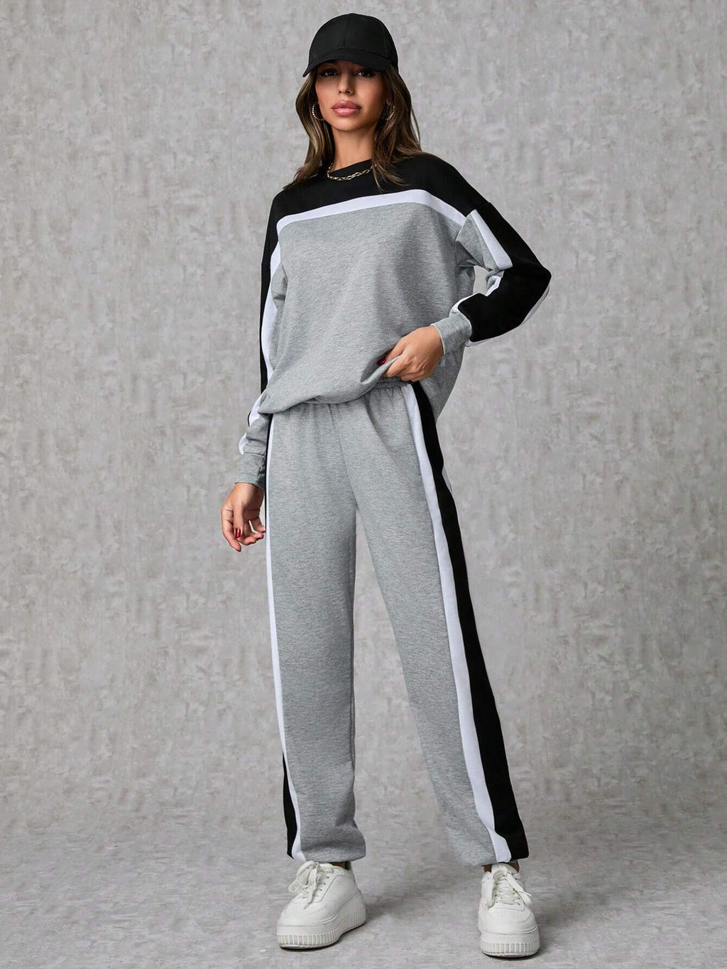Trendy Blue Colorblock Women’s Co-Ord Set