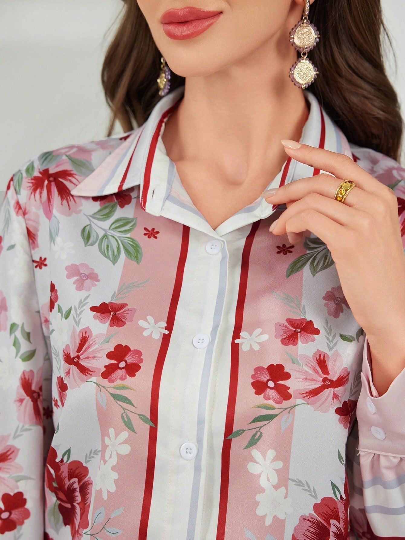 ARENIVA - Clasi red Colour Floral Women's Co-ord Set