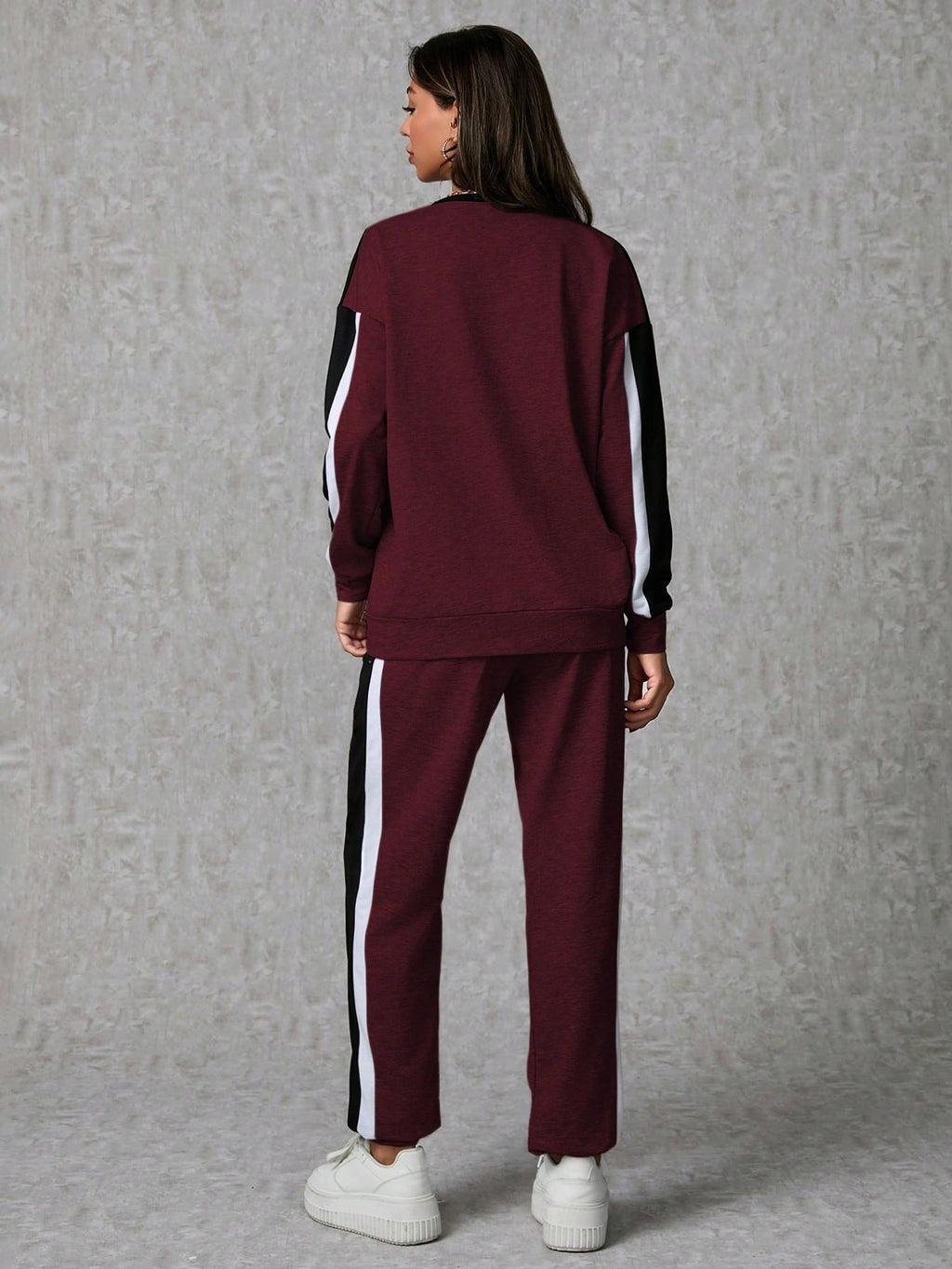 Two-Tone Jogger & Sweatshirt Co-Ord Set for Women