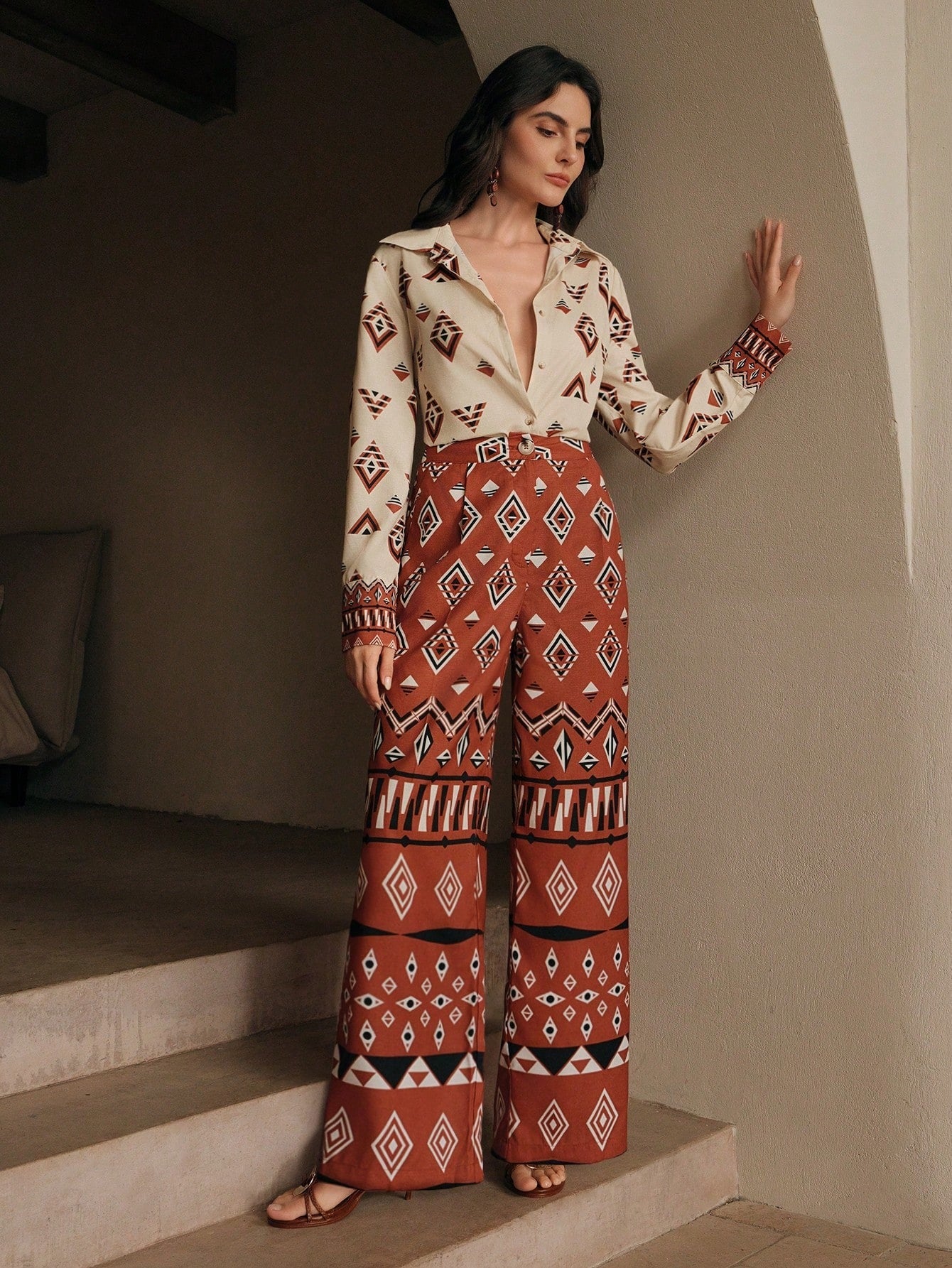 ClassI Wine Red Colour Comfortable Women's Co-Ord Set with Floral Print