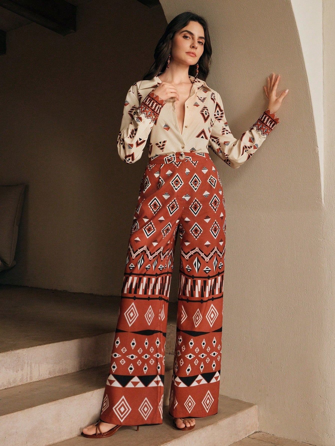ClassI Wine Red Colour Comfortable Women's Co-Ord Set with Floral Print