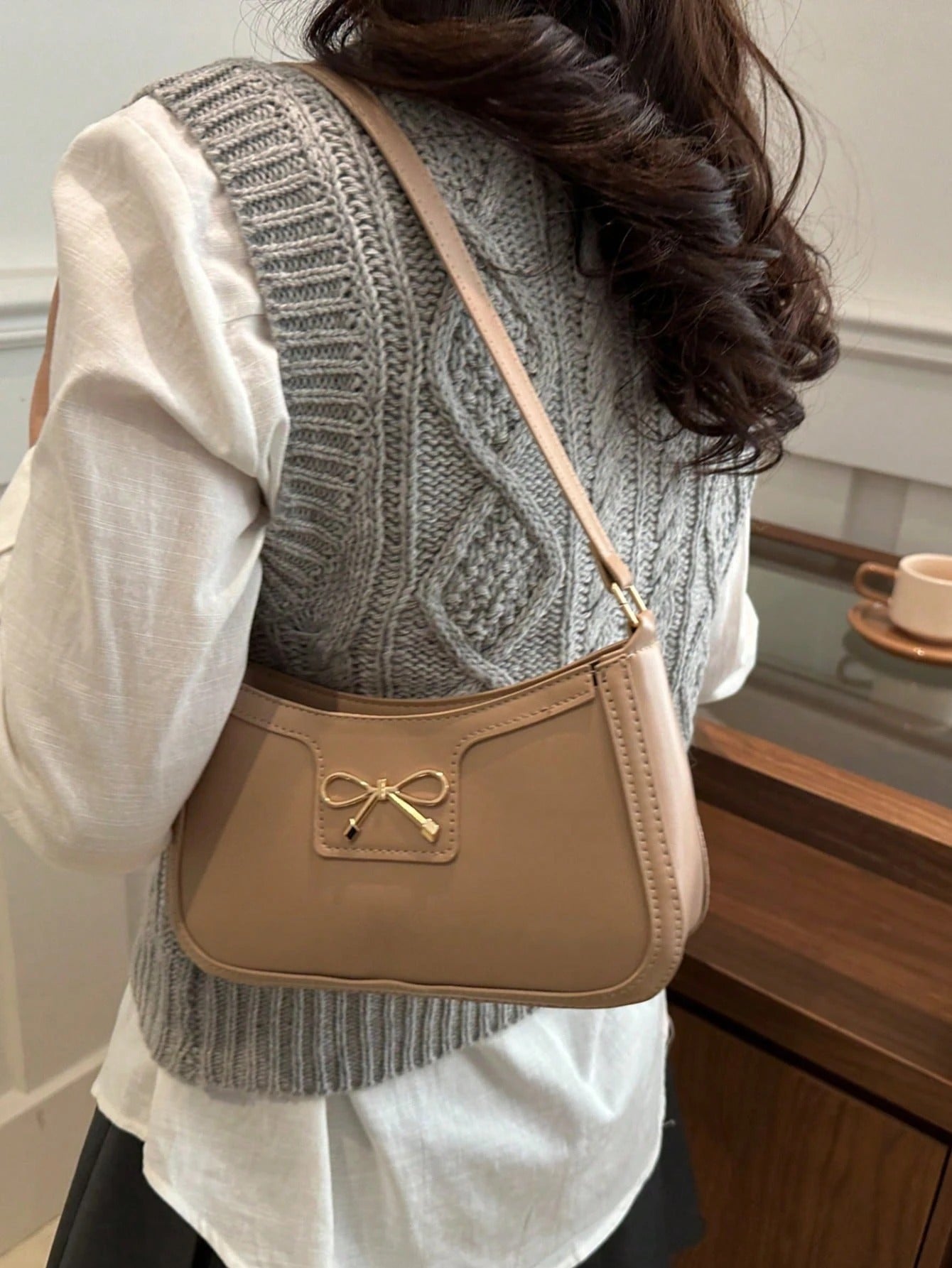 Crescent-Shaped Underarm Shoulder Bag For Women