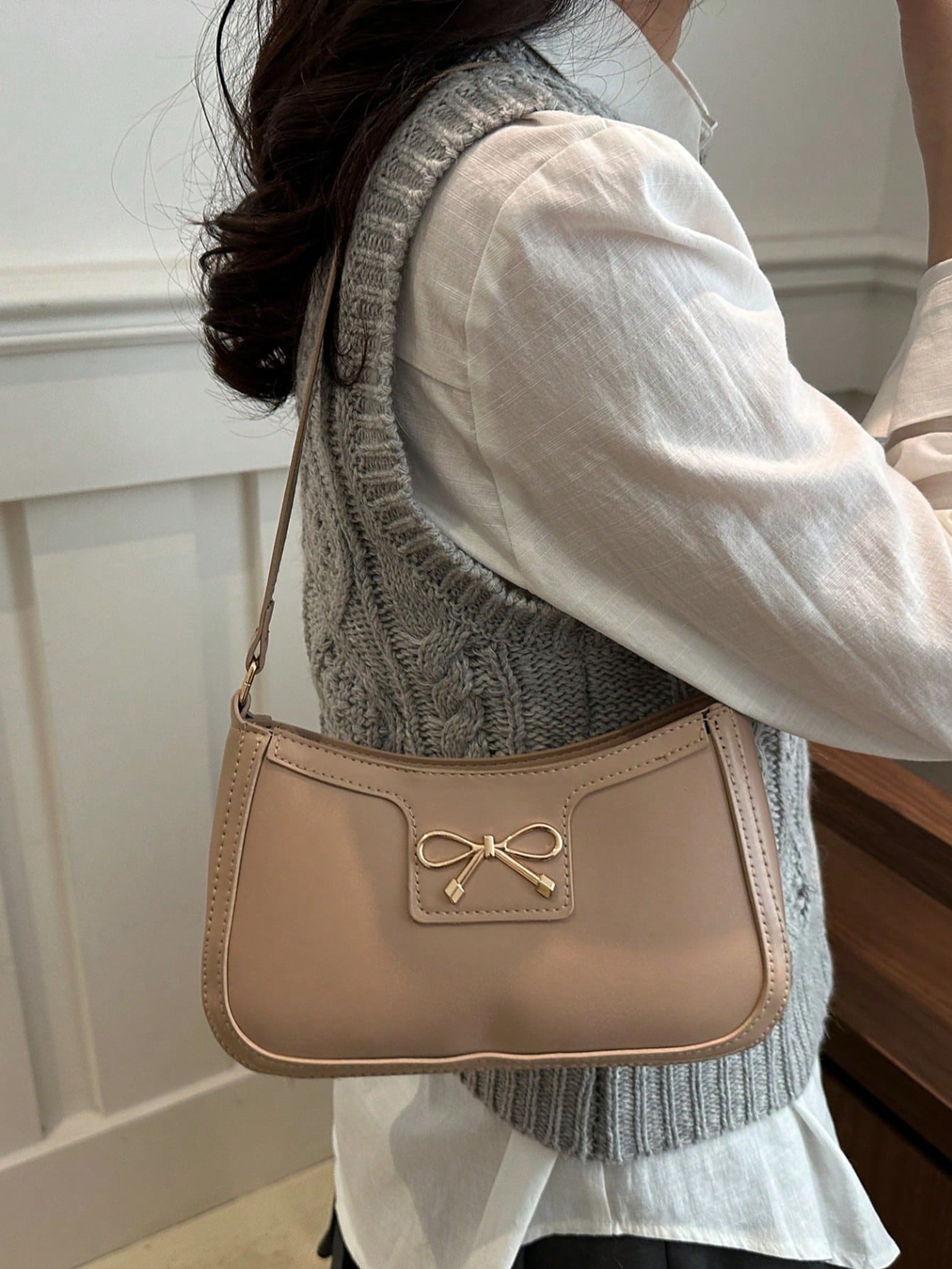 Crescent-Shaped Underarm Shoulder Bag For Women