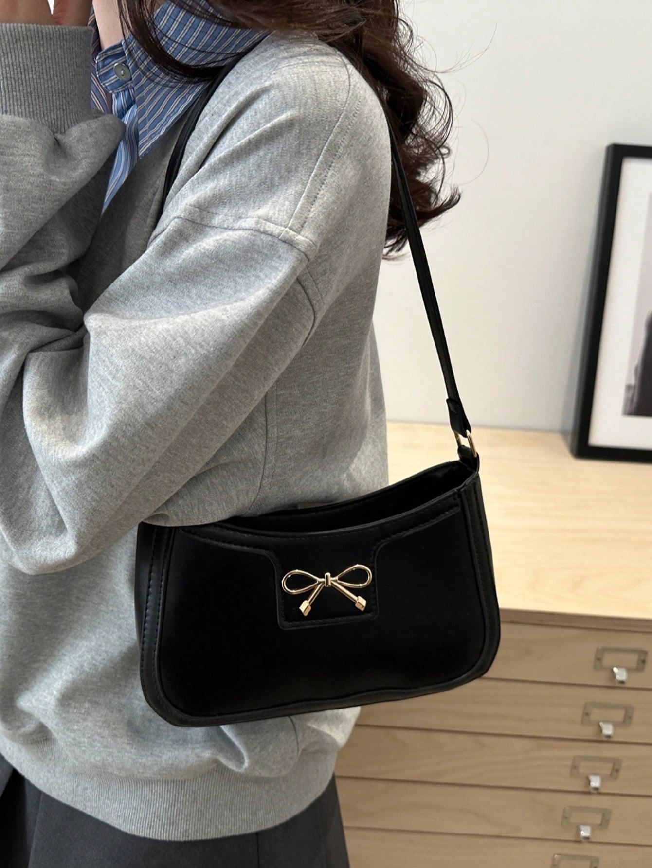 Crescent-Shaped Underarm Shoulder Bag For Women