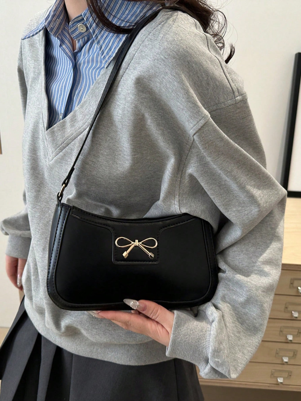 Crescent-Shaped Underarm Shoulder Bag For Women