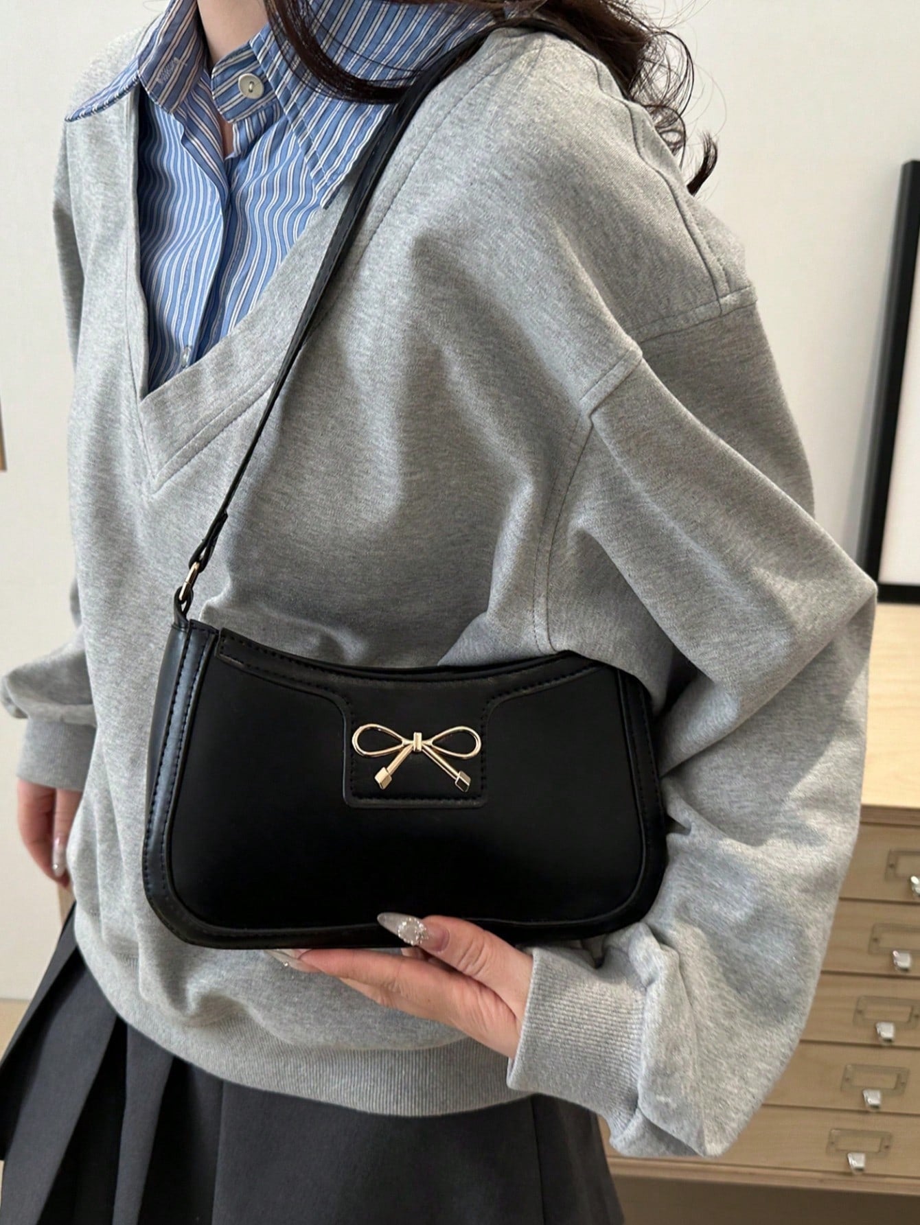 Crescent-Shaped Underarm Shoulder Bag For Women