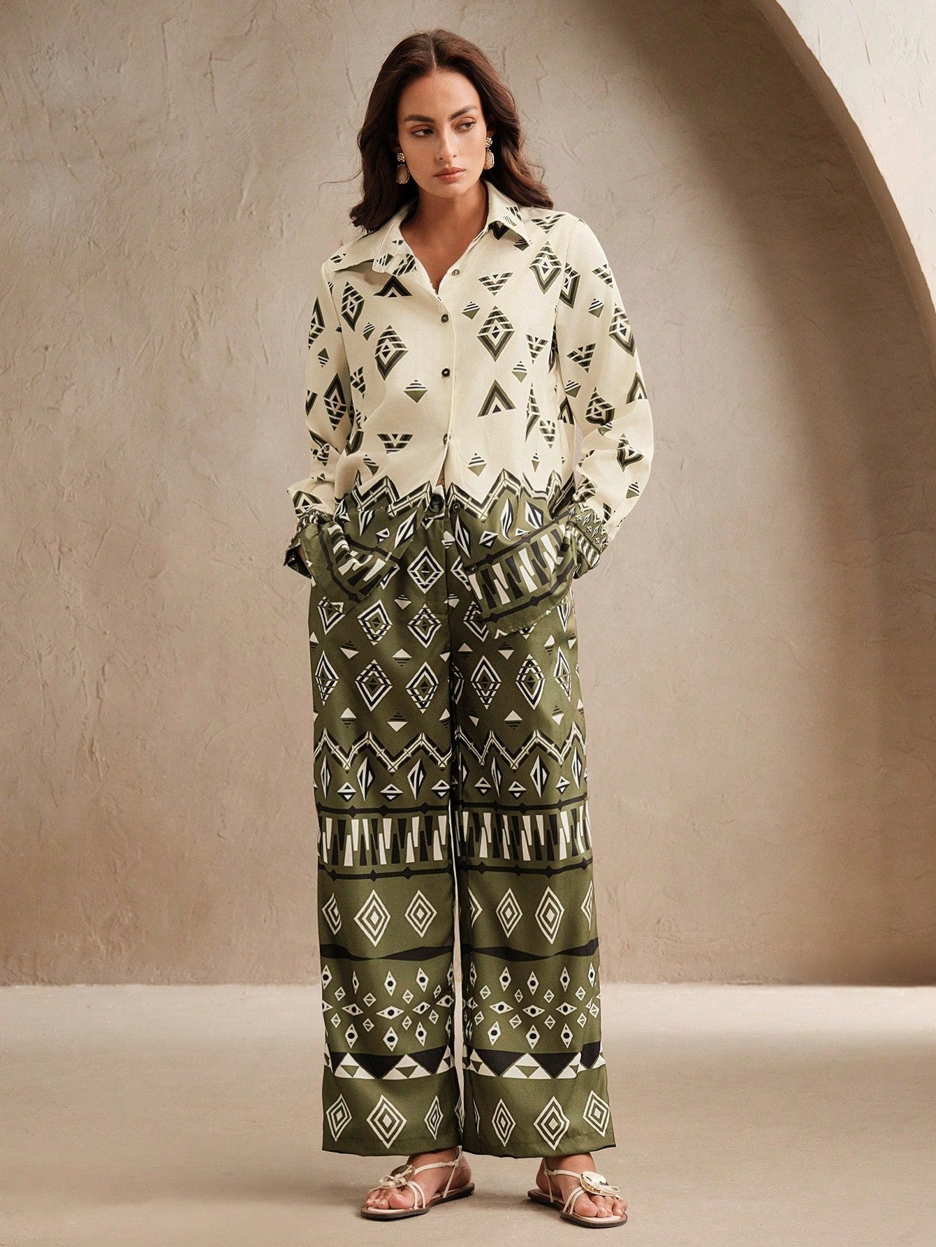 ClassI Wine Green Colour Comfortable Women's Co-Ord Set with Floral Print