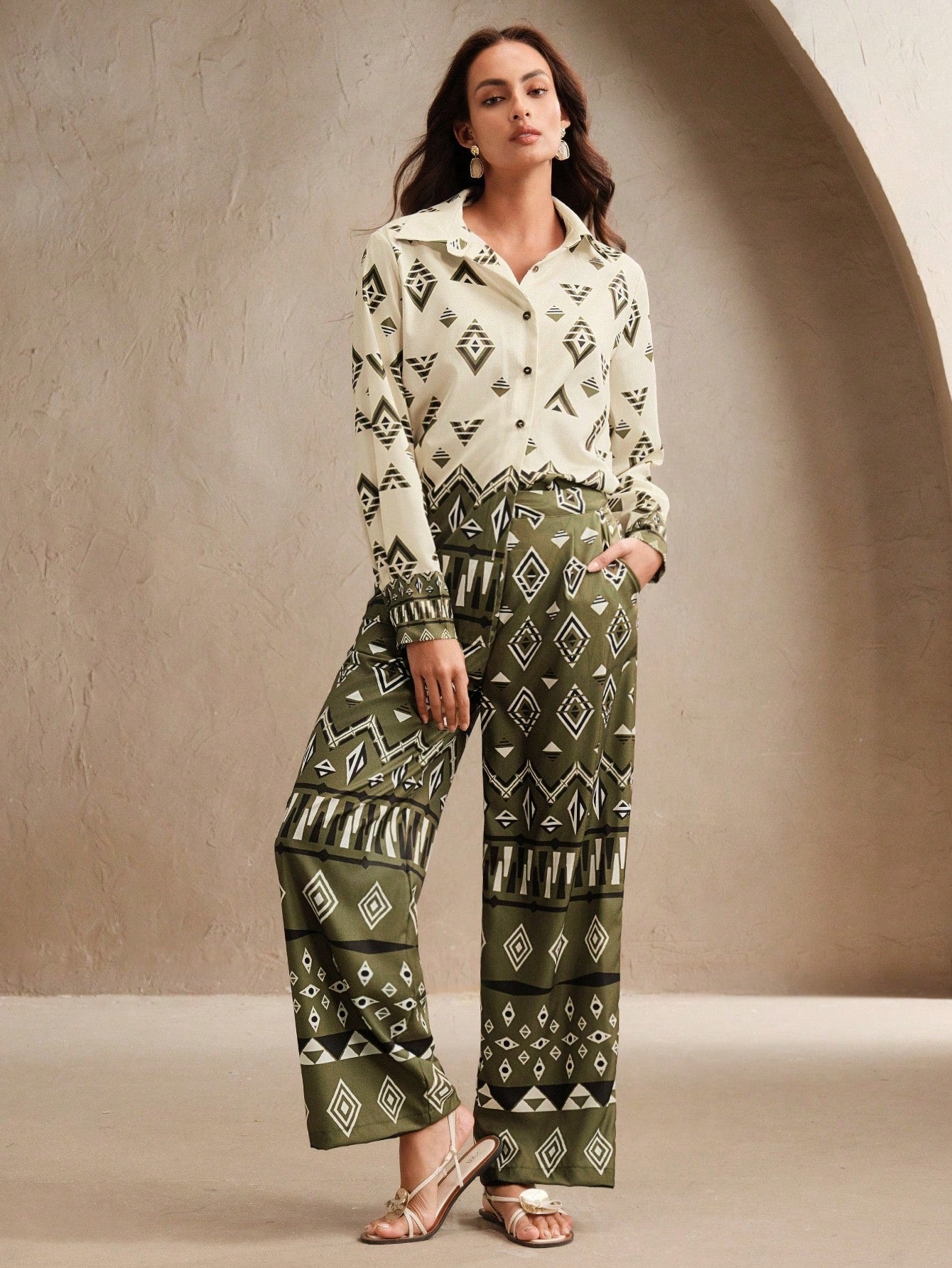 ClassI Wine Green Colour Comfortable Women's Co-Ord Set with Floral Print