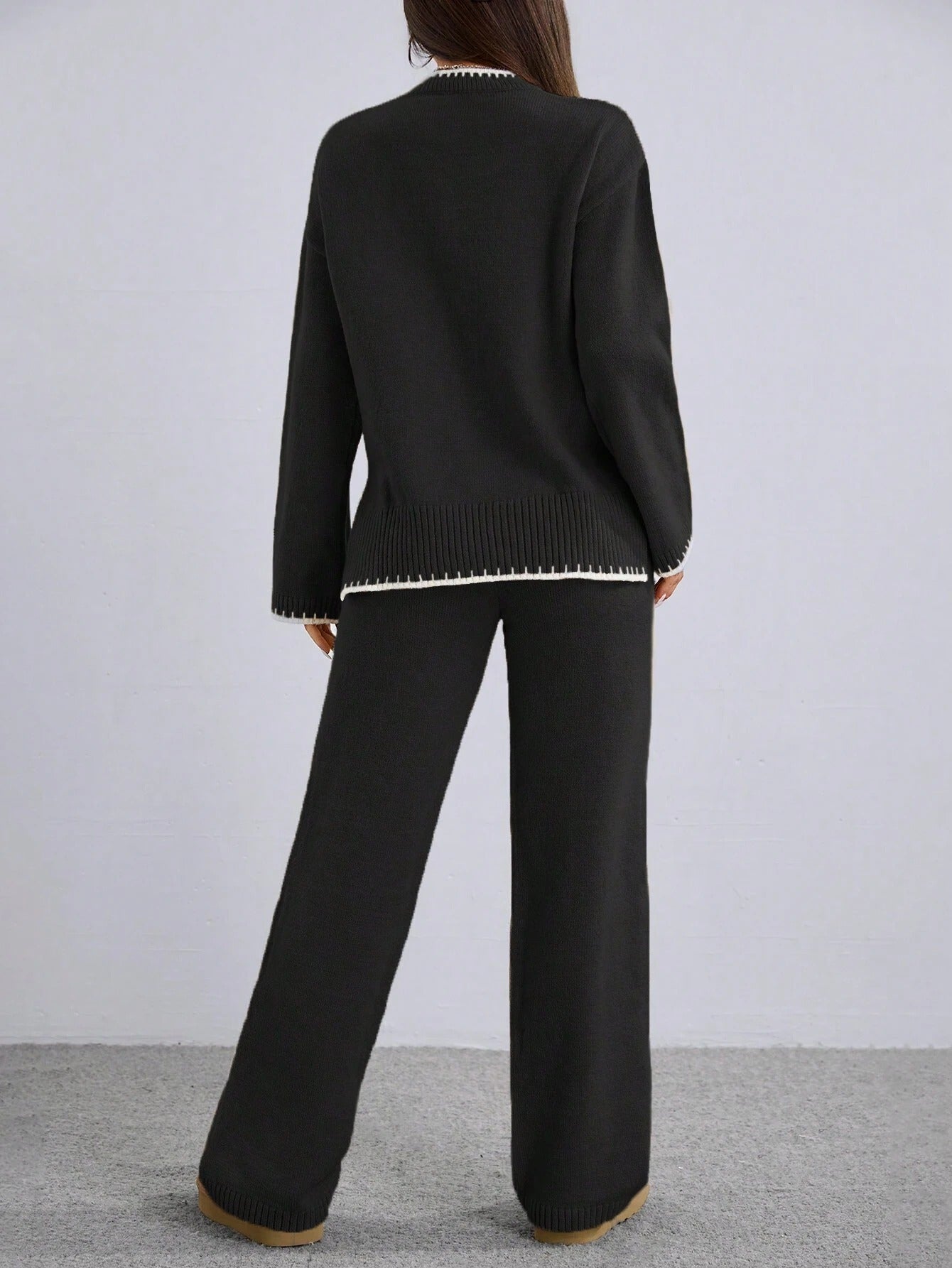 Casual Knit Sweater & Pants Co-Ord Set for Women